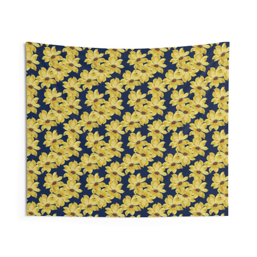 Watercolor Sunflower Tapestry (Blue)