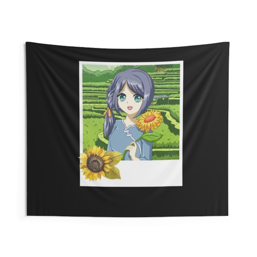 Sunflower Anime Art Tapestry