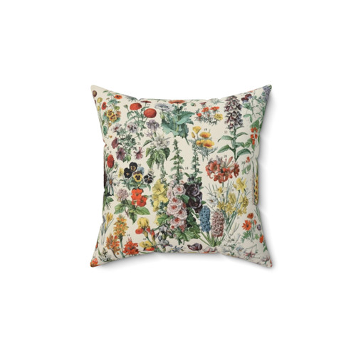 Vintage Floral Decorative Pillow by Adolphe Millot