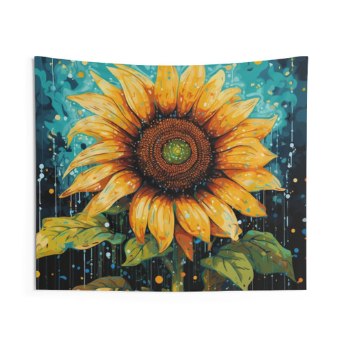 Colorful Giant Sunflower Blossom Beauty Tapestry