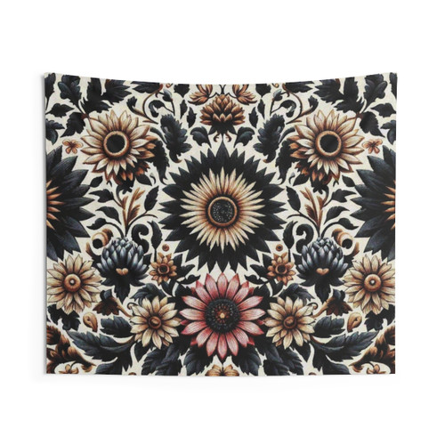 Aesthetic Dark Sunflower Tapestry