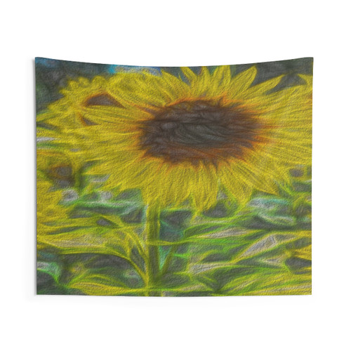 Impressionist Sunflower Tapestry Wall Art