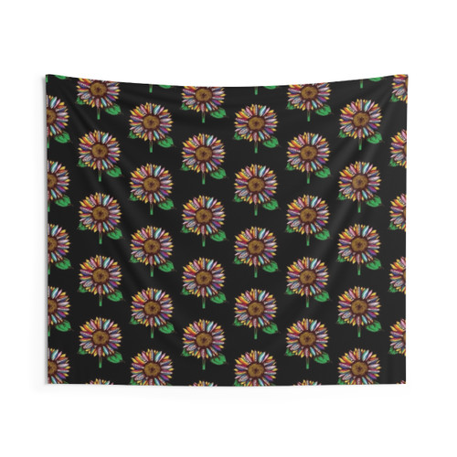 LGBTQ Sunflower Rainbow Flag Tapestry