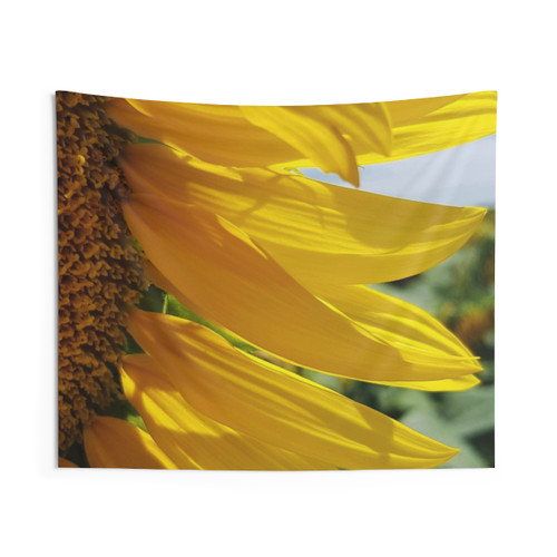 Sunflower Macro Close-Up Art Tapestry