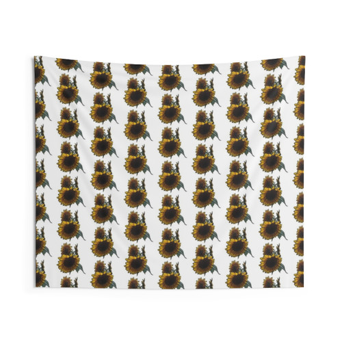 Sunflower Love Linework Tapestry