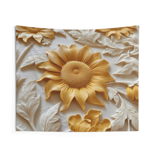 Textured Sunflower Pattern Tapestry