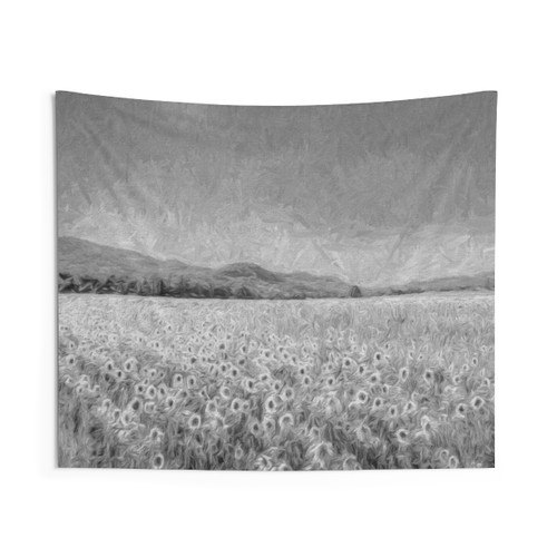 Infrared Sunflower Panorama Vista Tapestry