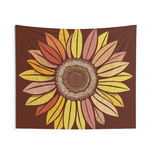 Sunflower Design Tapestry for Boho Home Decor