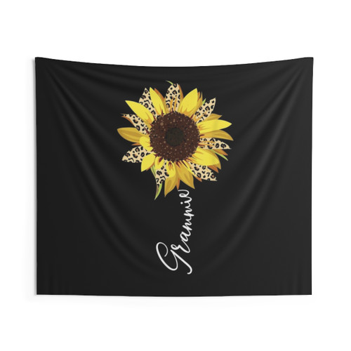 Sunflower and Leopard Grandma Tapestry