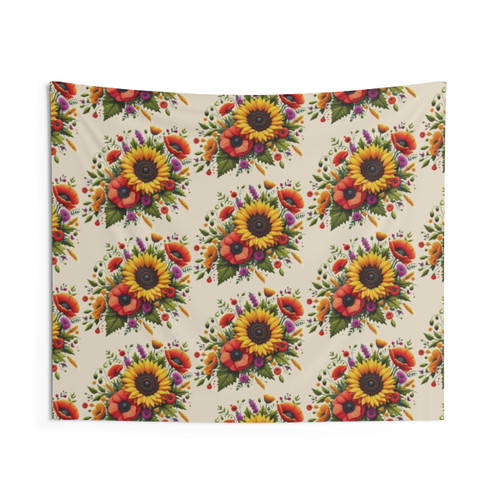 Bouquet of Sunflowers and Poppies Tapestry