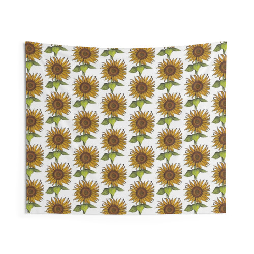 Watercolor Sunflower Painting Tapestry