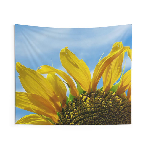Playful Yellow Sunflower Photo Tapestry
