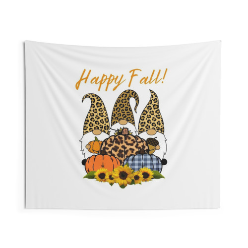 Fall Tapestry with Sunflower, Pumpkin and Leopard Design
