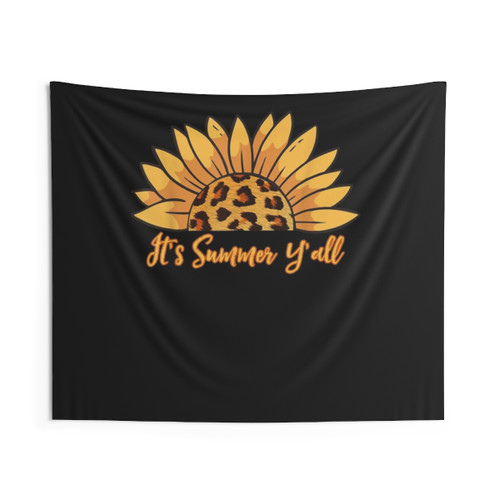 Leopard Sunflower Flower Tapestry for Summer Vacations