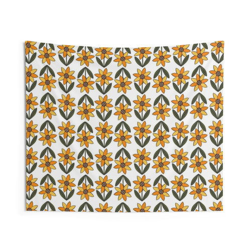 Mod Sunflower Pattern Tapestry