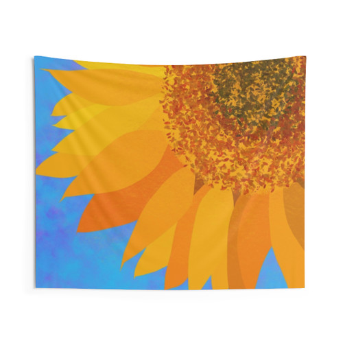 Sunflower Tapestry - Sunset Floral Art Wall Hanging