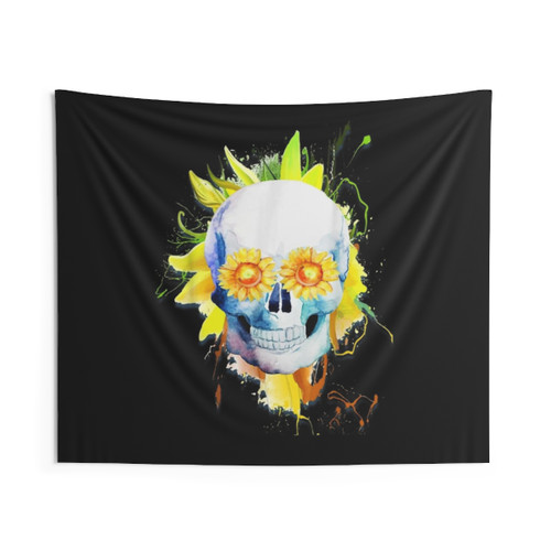 Dia De Los Muertos Sunflower Skull Tapestry