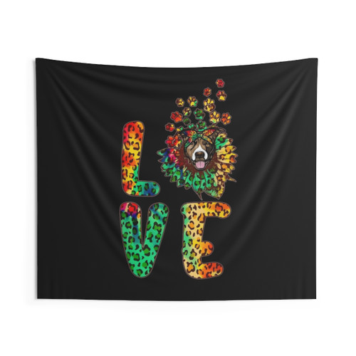 Pit Bull Sunflower Tie Dye Tapestry