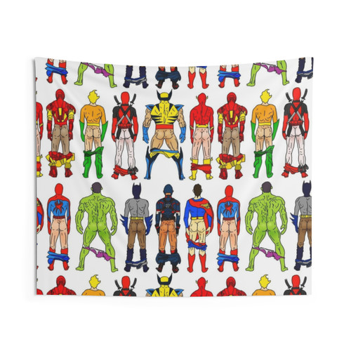 Colorful Superhero Butts Tapestry
