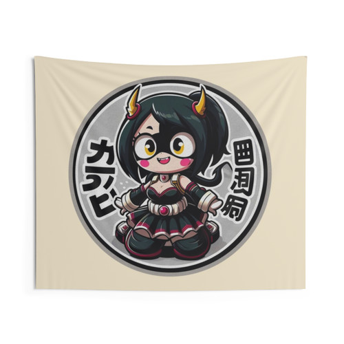 Kawaii Chibi Superhero Girl Anime Style Tapestry