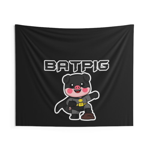 Superhero Batpig Tapestry - Geeky Science and Literature Art