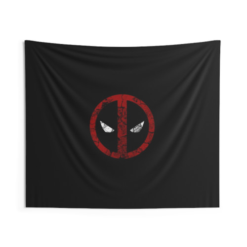 Superhero Graphic Tapestry with Dead Logo Design