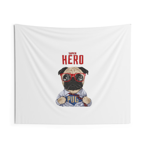Superhero Pug Tapestry - Decorative Wall Hanging