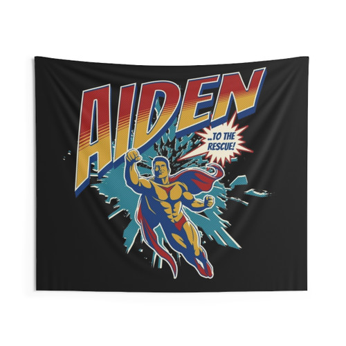Personalized Superhero Aiden Tapestry