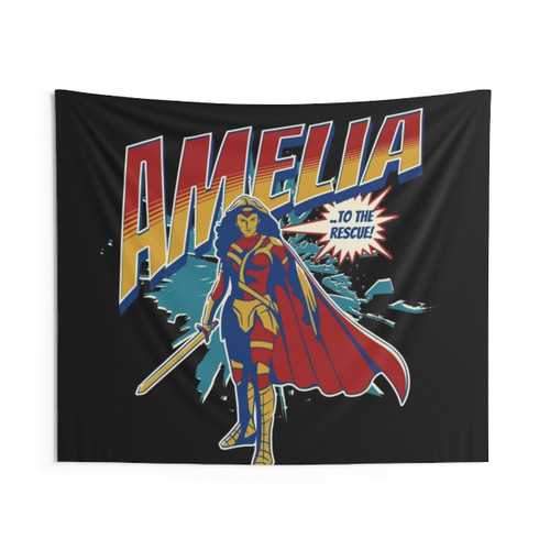 Superhero Amelia Personalized Tapestry
