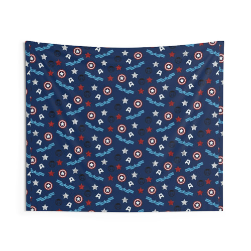 Colorful American superhero tapestry wall hanging