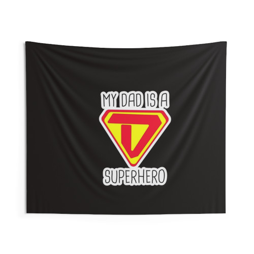 Fathers Day Superhero Dad Tapestry