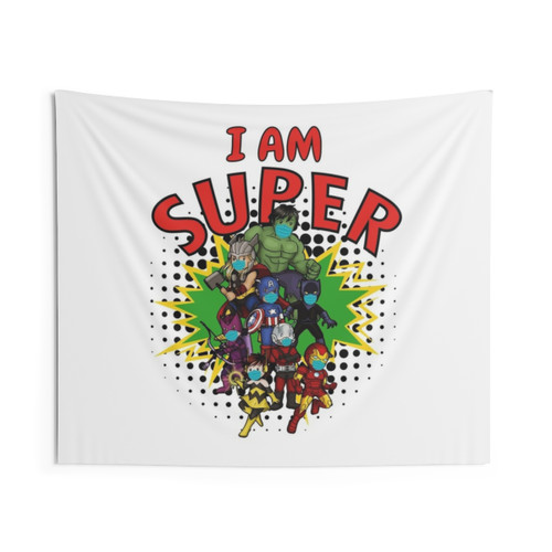 Superhero Kids Tapestry - I Am Super in a Corona Situation