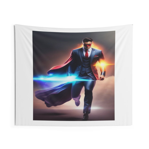 Superhero Slogan Design Tapestry Wall Hanging