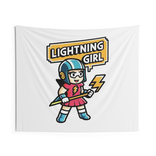 Lightning Girl Superhero Tapestry - Striking Power and Speed