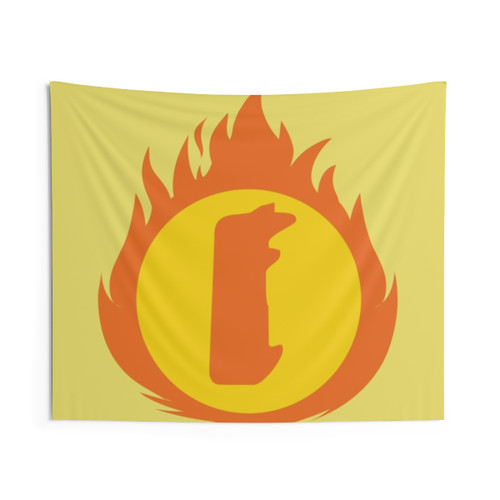 Superhero Letter I Tapestry with Fire Insignia Design