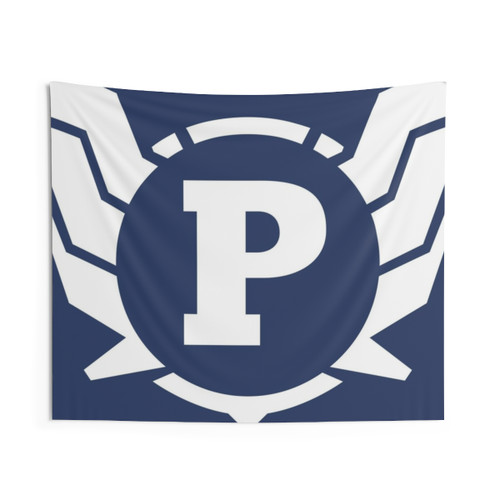 Superhero Letter P Tapestry with Power of Wings Design