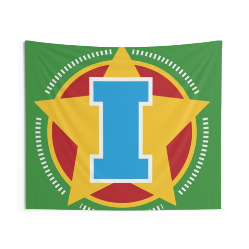 Superhero Letter I Tapestry with Star and Stripes Design