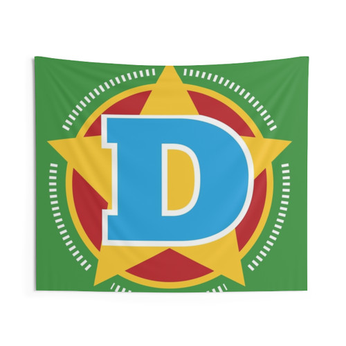 Superhero Letter D Tapestry - Star and Stripes Design