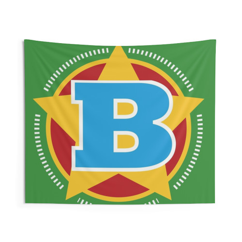 Superhero Letter B Tapestry with Star and Stripes