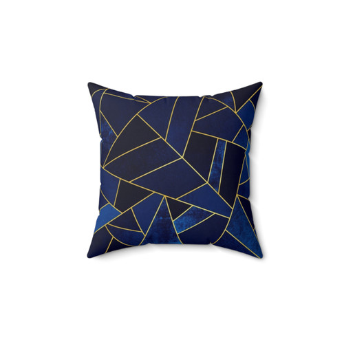 Abstract Geometric Blue and Yellow Pillow