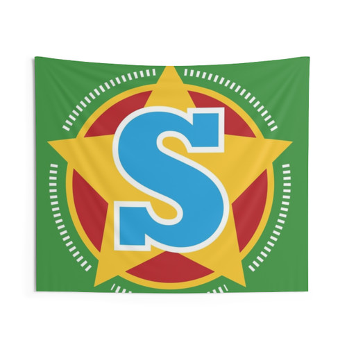 Superhero Letter S Tapestry with Star and Stripes Design