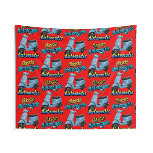 Classic Motorcycle Blue Tapestry