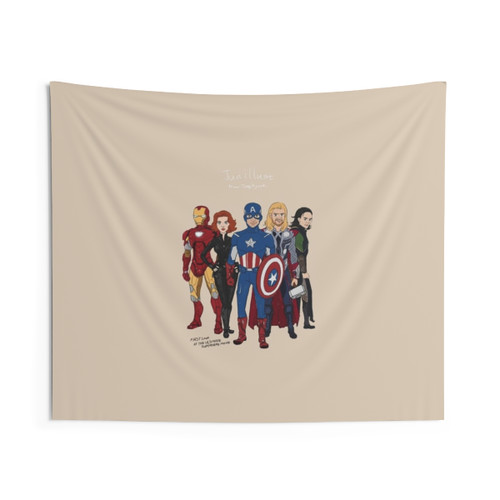 Life Style Superhero Illustration Tapestry