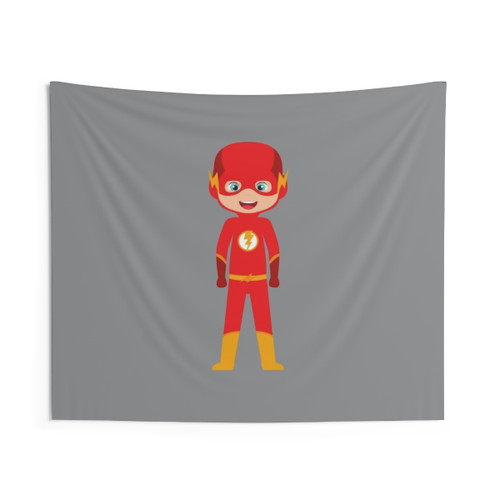 Superhero Kids Tapestry - Cute Cartoon Heroes