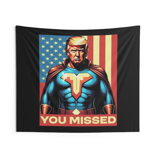 Trump Superhero 2024 American Flag Tapestry