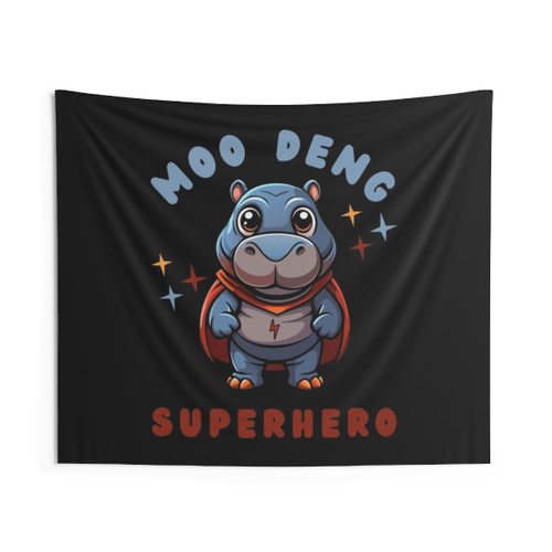 Cute Superhero Baby Hippo Tapestry