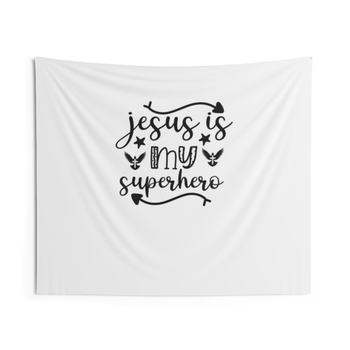 Funny Jesus is My Superhero Christian Tapestry