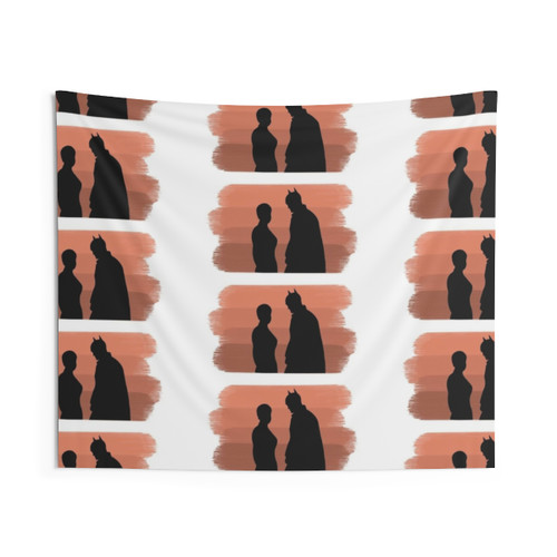 Minimalist Tapestry Featuring Batman and Catwoman