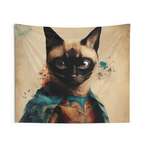 Siamese Cat Superhero Tapestry