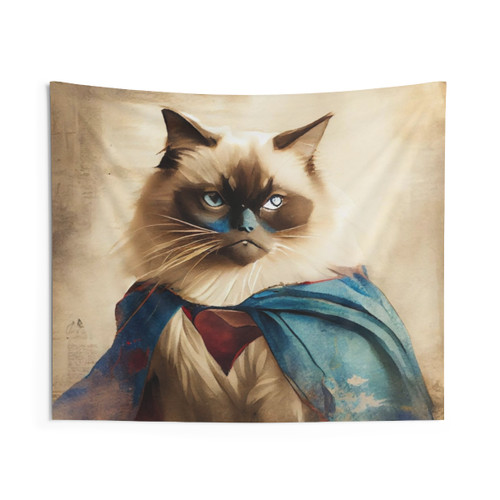 Birman Cat Superhero Tapestry